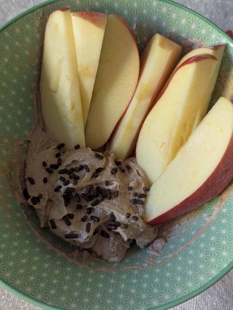 apple chocolate peanut butter snack clean