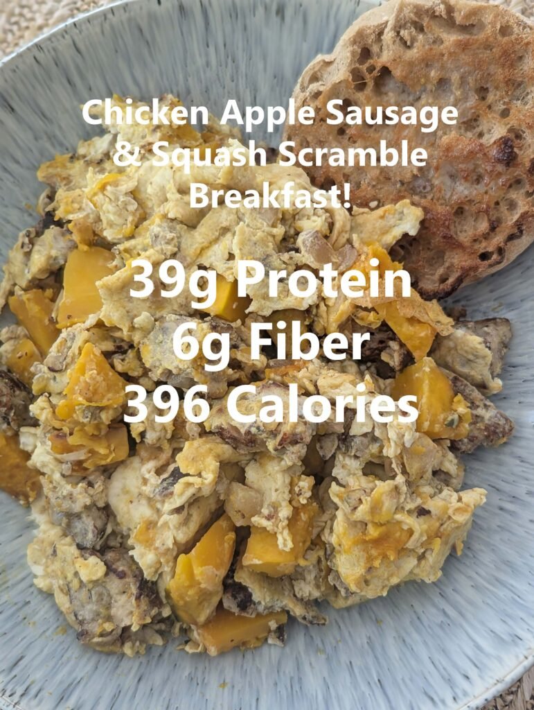 chicken apple sausage and squash scramble macros