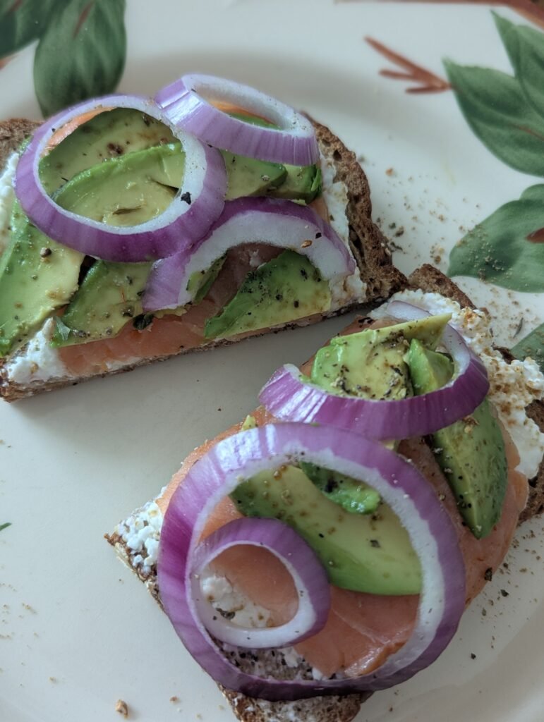 high protein smoke salmon avocado toast clean