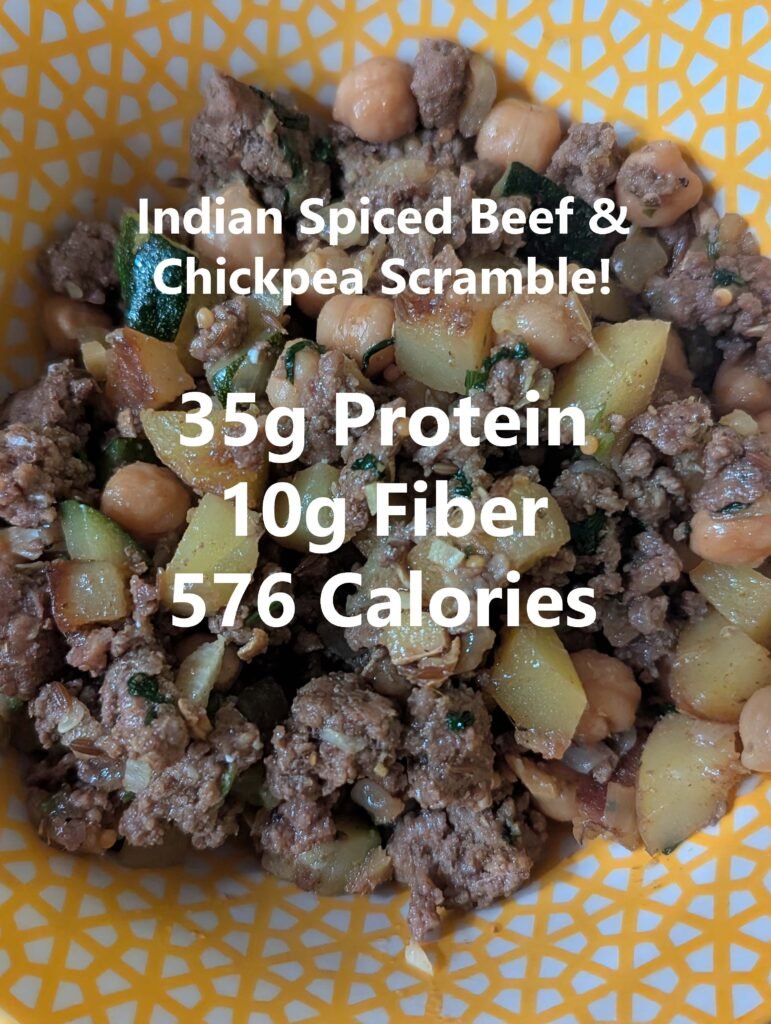 indian spiced beef scramble macros
