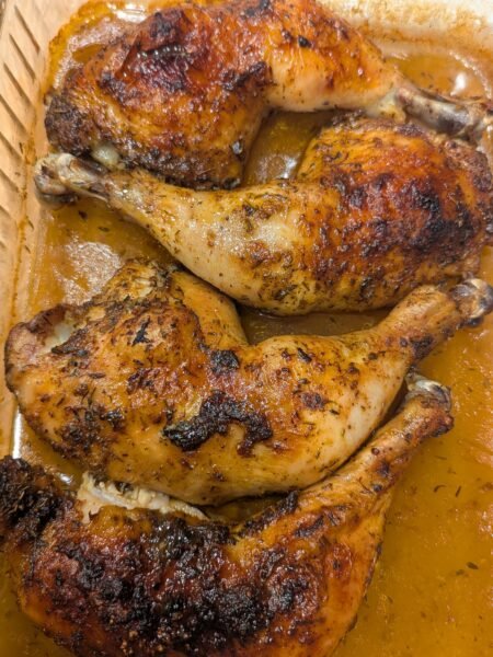 roasted chicken legs clean