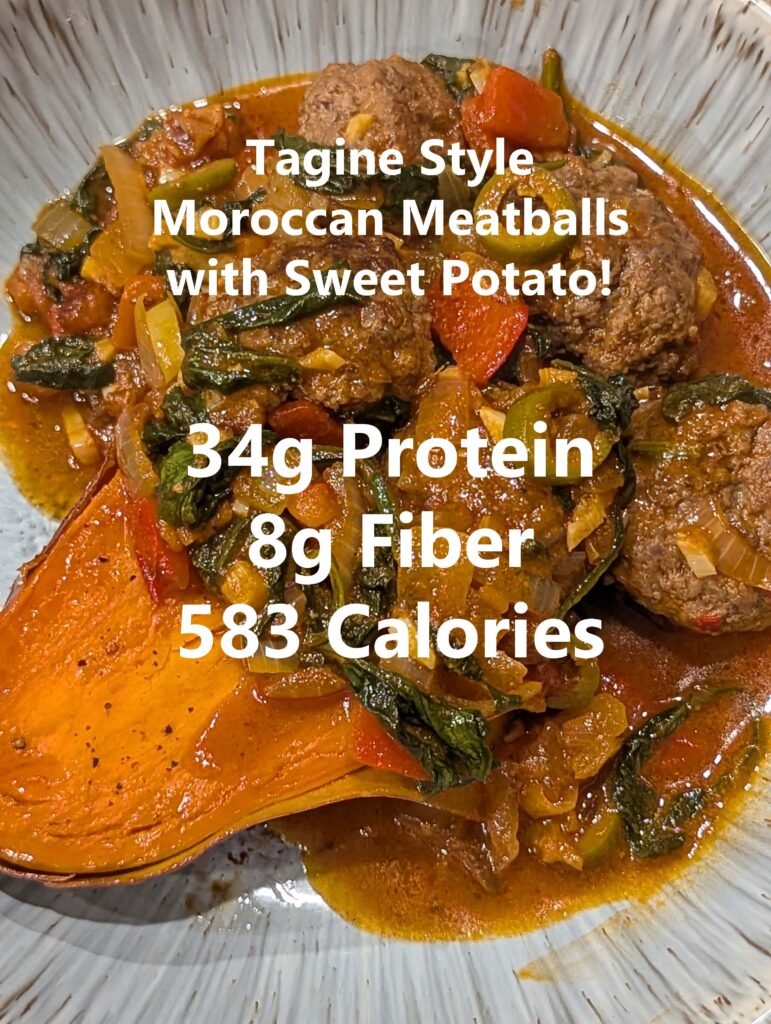 tagine meatballs with sweet potato macros